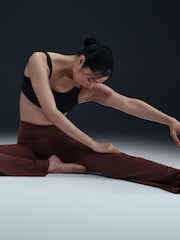 Nike Burgundy Red Zenvy Gentle Support High Waisted Flared Leggings - Image 8 of 8
