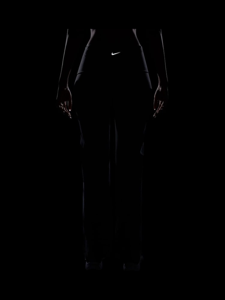 Nike Smoke Grey One High Waisted Fold Over Flared Leggings - Image 10 of 11