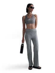 Nike Smoke Grey One High Waisted Fold Over Flared Leggings - Image 6 of 11