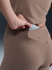 Nike Mink Brown One High-Waisted Cycling Shorts With Pockets - Image 4 of 6
