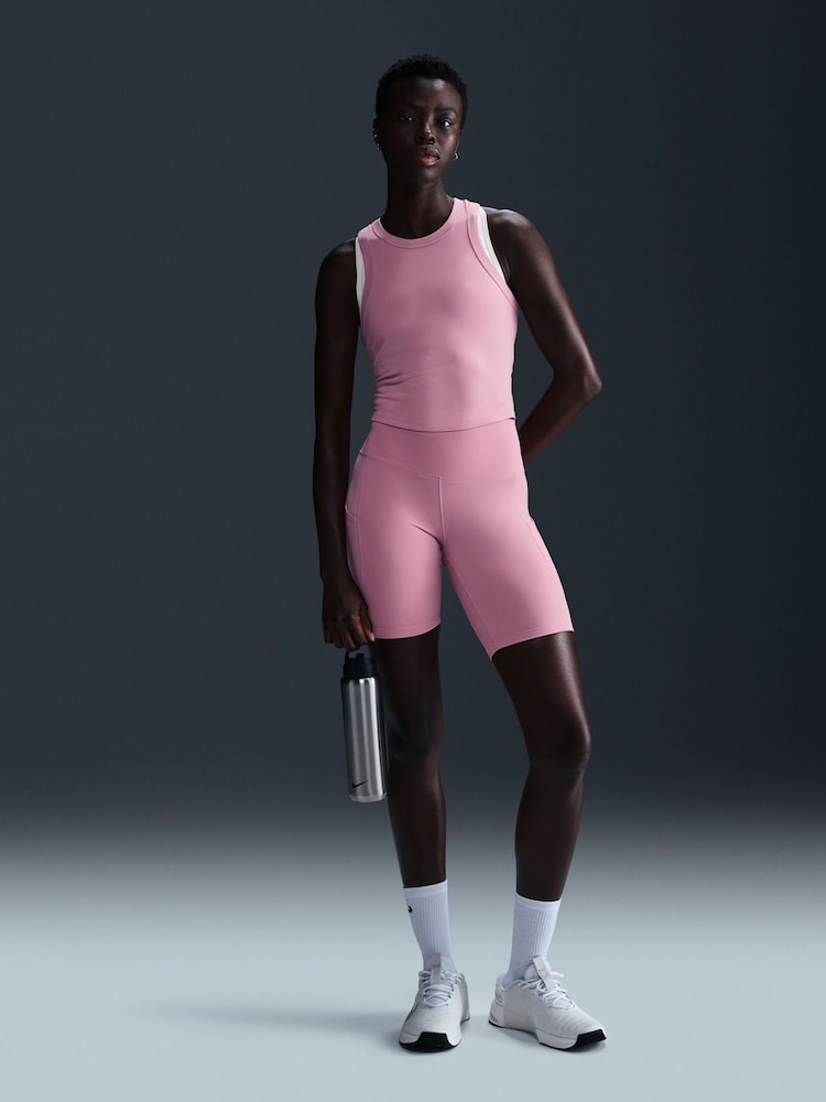 Elemental Pink - Nike One High-Waisted Cycling Shorts With Pockets - Bild 1 von 12
