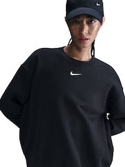 Nike Black Oversized Phoenix Fleece Crew Neck Sweatshirt - Image 3 of 9