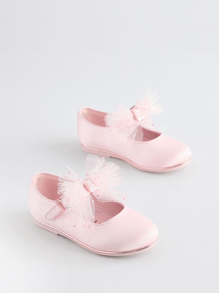 وردي - حذاء للمناسبات بتصميم Mary Jane مزيّن بفيونكة للبنات من Baker by Ted Baker - Image 1 of 6