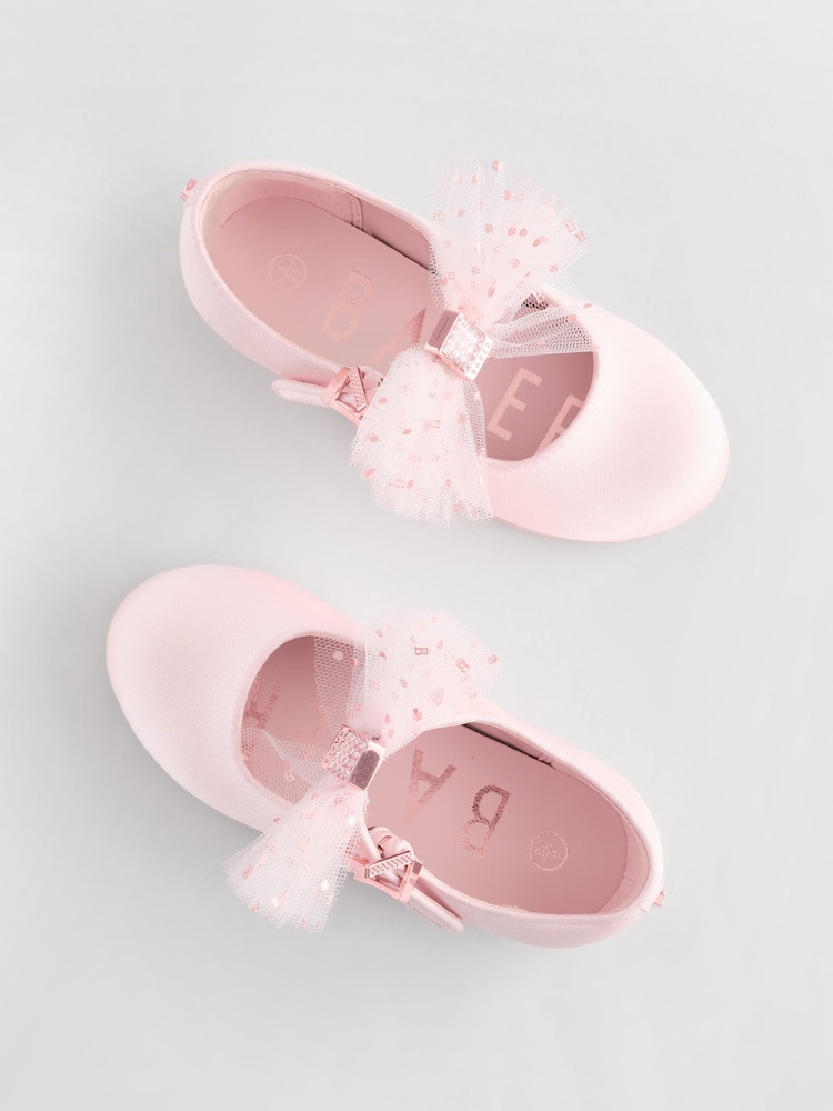 وردي - حذاء للمناسبات بتصميم Mary Jane مزيّن بفيونكة للبنات من Baker by Ted Baker - Image 4 of 6