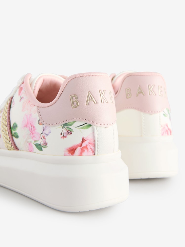 Blumen - Baker by Ted Baker Girls Chunky Tape White Trainers - Bild 5 von 5 Blumen - Baker by Ted Baker Girls Chunky Tape White Trainers - Bild 5 von 5
