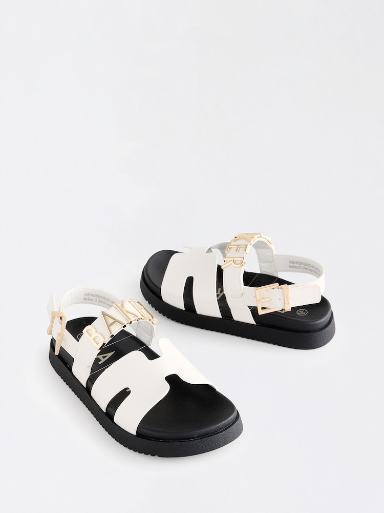 Baker by Ted Baker Girls Charm White Footbed Sandals - Imagen 1 de 5