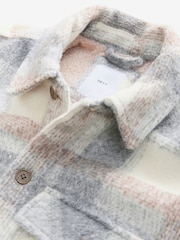 Light Grey Borg Lined Check Shacket - Image 11 of 13