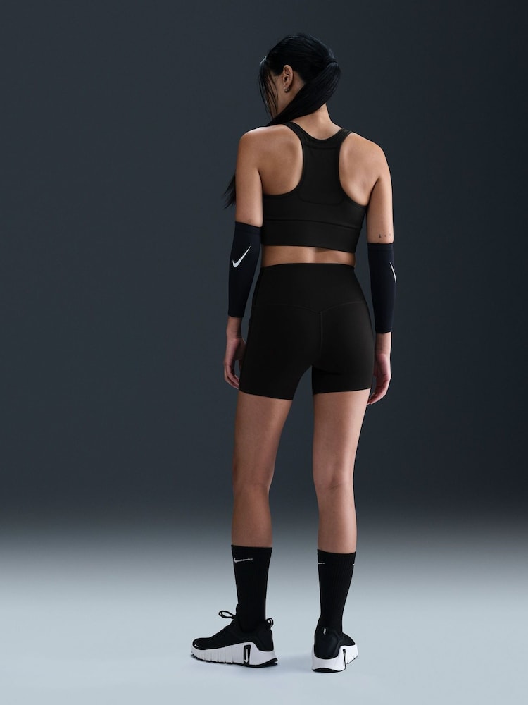 Nike Black Swoosh Pocket Medium-Support Sports Bra - Image 2 of 14