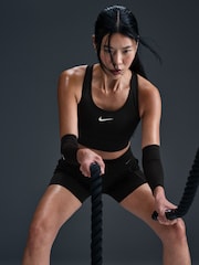 Nike Black Swoosh Pocket Medium-Support Sports Bra - Image 5 of 14