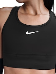 Nike Black Swoosh Pocket Medium-Support Sports Bra - Image 6 of 14