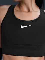 Nike Black Swoosh Pocket Medium-Support Sports Bra - Image 7 of 14