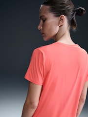 Nike Ember Red One Swoosh Dri-FIT Short Sleeve Running Top - Image 5 of 5