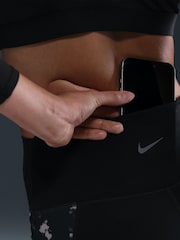 Nike Black One High Waisted 7/8 Printed Leggings - Image 4 of 7