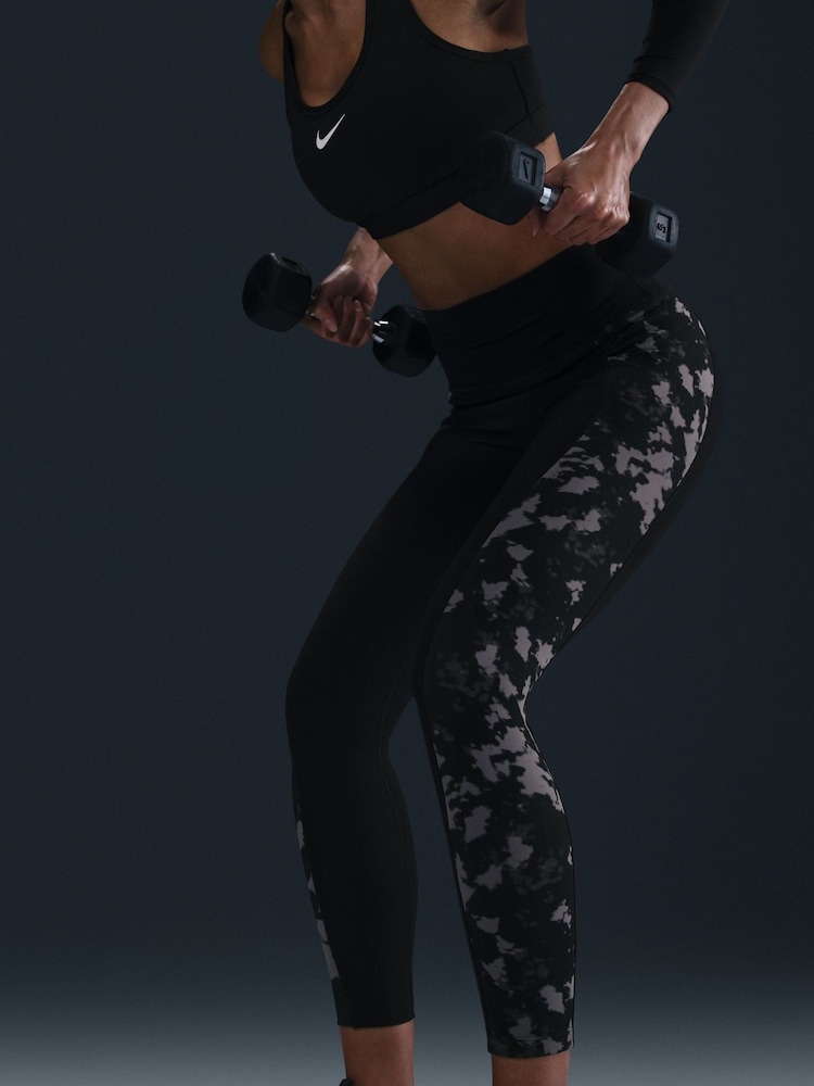 Zwart - Nike One High Waisted 7/8 Printed Leggings - Image 5 of 7