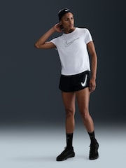 Nike White One Swoosh Dri-FIT Short Sleeve Running Top - Image 1 of 5