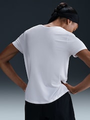 Nike White One Swoosh Dri-FIT Short Sleeve Running Top - Image 4 of 5
