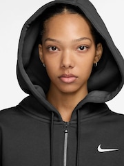Nike Black Phoenix Fleece Loose Crop Full-Zip Hoodie - Image 3 of 6