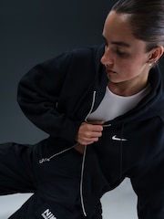Nike Black Phoenix Fleece Loose Crop Full-Zip Hoodie - Image 5 of 6