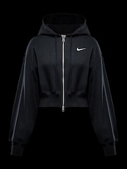 Nike Black Phoenix Fleece Loose Crop Full-Zip Hoodie - Image 6 of 6