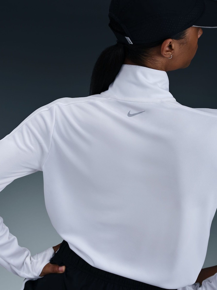 Nike White White Swoosh Half-Zip Running Sweatshirt - Image 5 of 5