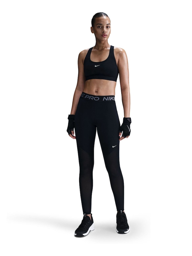 Nike Black Pro Mid Rise Leggings - Image 1 of 5 Nike Black Pro Mid Rise Leggings - Image 1 of 5