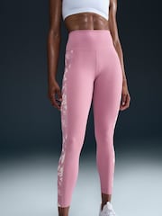 Nike Elemental Pink One High Waisted 7/8 Printed Leggings - Image 1 of 10