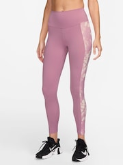 Nike Elemental Pink One High Waisted 7/8 Printed Leggings - Image 5 of 10