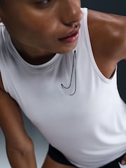 Nike White One Swoosh Dri-FIT Running Tank Top - Image 3 of 5