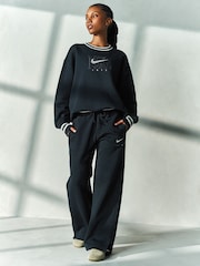 Negro - Sudadera oversize de cuello redondo largo con estampado de polar Phoenix de Nike - Imagen 1 de 4