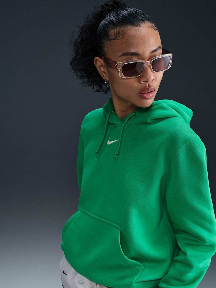 Stadium Green - Nike mini Phoenix fleece swoosh pullover hoodie - Image 1 of 5