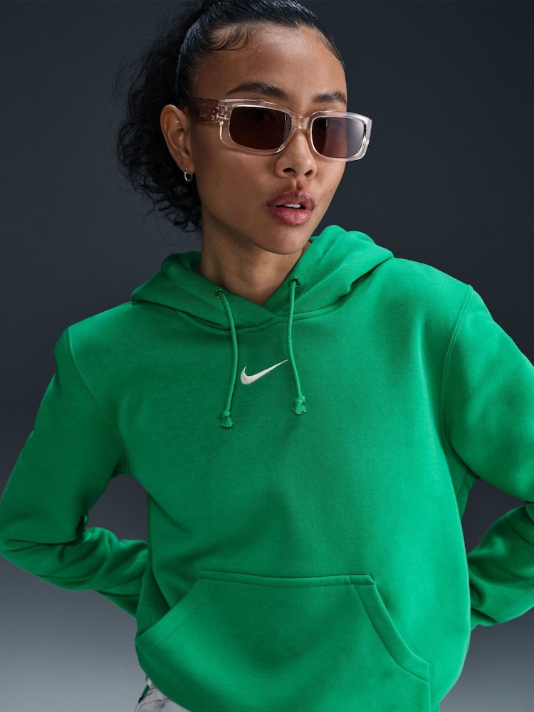 Stadium Green - Nike mini Phoenix fleece swoosh pullover hoodie - Image 4 of 5