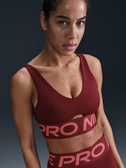 Nike Dark Team Red Pro Indy Plunge Medium Support Padded Sports Bra - Image 3 of 5