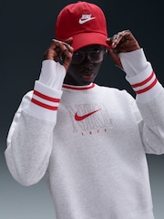 Gris claro - Sudadera oversize de cuello redondo largo con estampado de polar Phoenix de Nike - Imagen 3 de 5