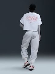 Nike White Sportswear Short-Sleeve Crop T-Shirt - Image 2 of 5