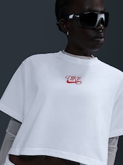 Nike White Sportswear Short-Sleeve Crop T-Shirt - Image 5 of 5
