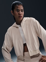 Nike Light Wood Natural Chill Knit Loose Velour Full-Zip Hoodie - Image 3 of 5
