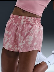 Nike Elemental Pink One Dri-FIT Mid-Rise 3 Brief Lined Printed Shorts - Image 3 of 5