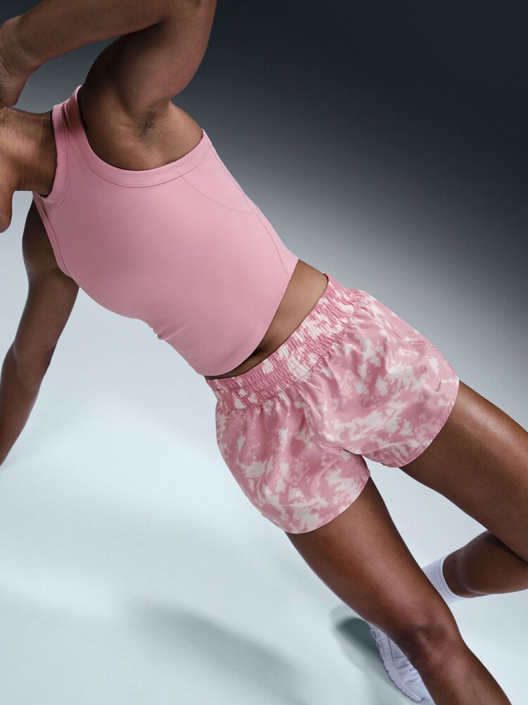 Nike Elemental Pink One Dri-FIT Mid-Rise 3 Brief Lined Printed Shorts - Image 5 of 5 Nike Elemental Pink One Dri-FIT Mid-Rise 3 Brief Lined Printed Shorts - Image 5 of 5