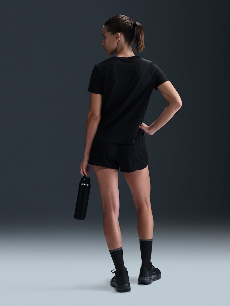 Nike Black One Swoosh Dri-FIT Short Sleeve Running Top - Image 2 of 5