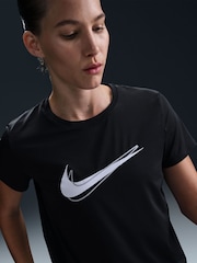 Nike Black One Swoosh Dri-FIT Short Sleeve Running Top - Image 3 of 5