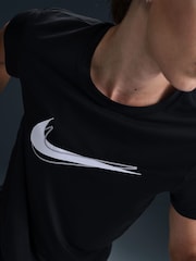 Nike Black One Swoosh Dri-FIT Short Sleeve Running Top - Image 5 of 5
