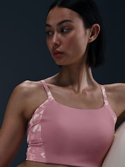 Nike Elemental Pink Swoosh Pocket Medium Support Sports Bra - Image 1 of 13