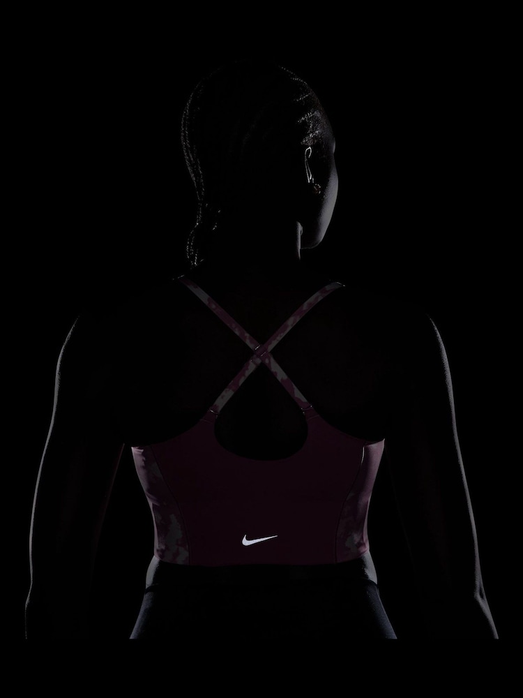 Nike Elemental Pink Swoosh Pocket Medium Support Sports Bra - Image 13 of 13