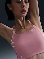 Nike Elemental Pink Swoosh Pocket Medium Support Sports Bra - Image 3 of 13