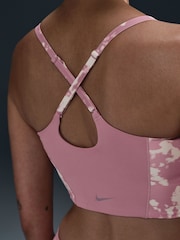 Nike Elemental Pink Swoosh Pocket Medium Support Sports Bra - Image 5 of 13