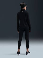 Nike Black White Swoosh Half-Zip Running Sweatshirt - Image 2 of 5