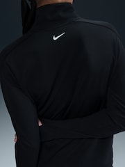 Nike Black White Swoosh Half-Zip Running Sweatshirt - Image 5 of 5