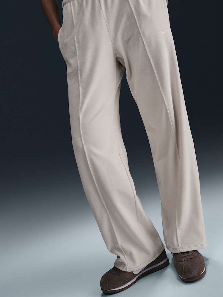 Nike Light Wood Natural Mid Rise Chill Knit Velour Joggers - Image 4 of 6