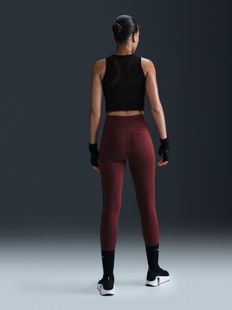Nike Dark Team Red Pro Sculpt High Waisted Leggings - Image 2 of 5 Nike Dark Team Red Pro Sculpt High Waisted Leggings - Image 2 of 5