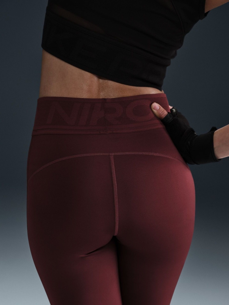Nike Dark Team Red Pro Sculpt High Waisted Leggings - Image 4 of 5
